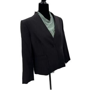 NWT Coldwater Creek One Button Blazer Black Petite 14